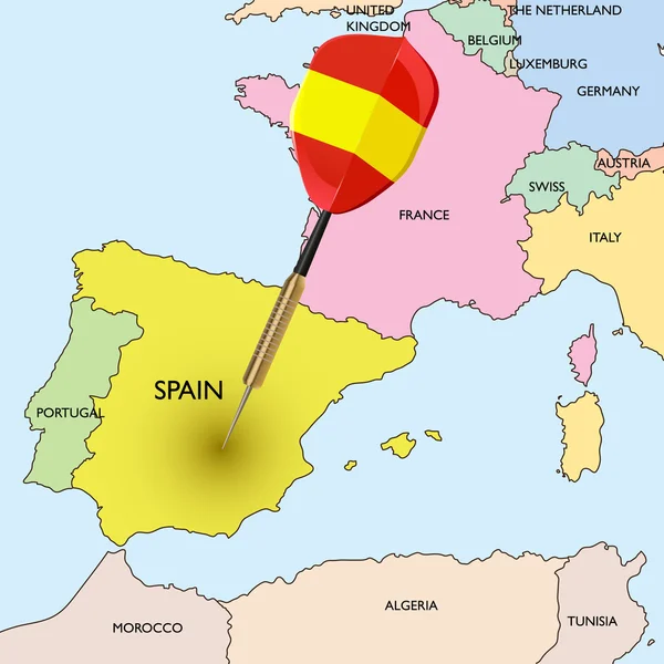 Ισπανία στο χάρτη — Διανυσματικό Αρχείο
