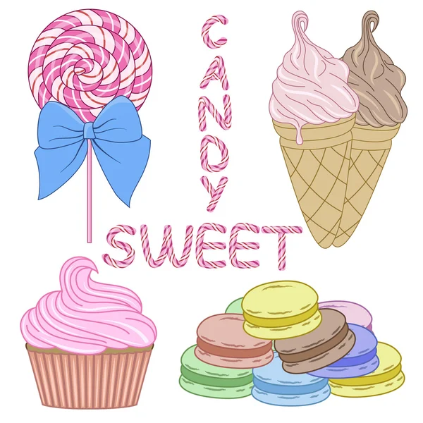 糖果和甜点 — 图库矢量图片