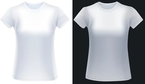 Біла жінка футболку — стоковий вектор
