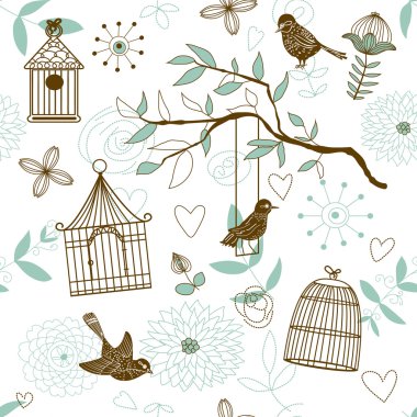 Birds pattern clipart