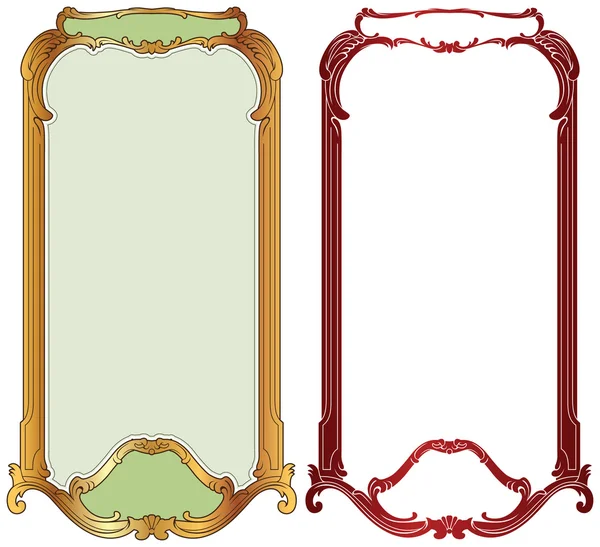 Vector frame baroque in gold and antique style — Stock Vector