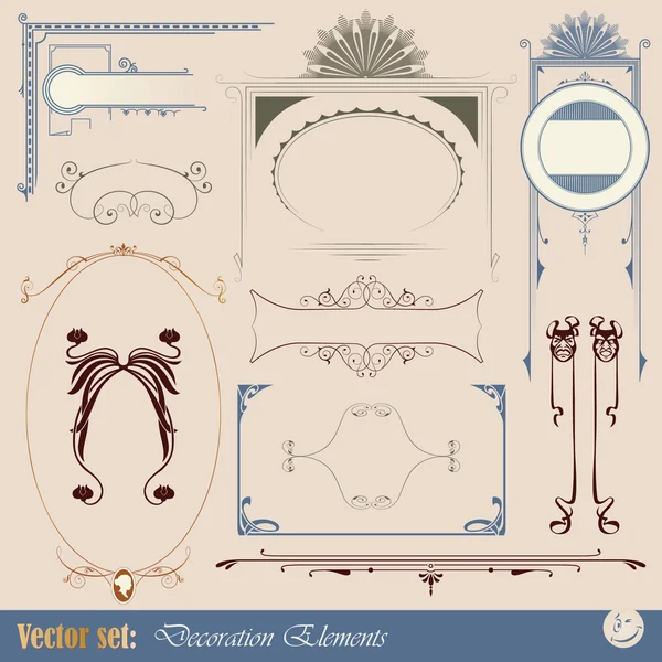 Decorative elements for design of printed materials — Stock Vector