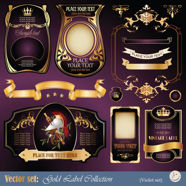 Gouden decoratie vector set — Stockvector