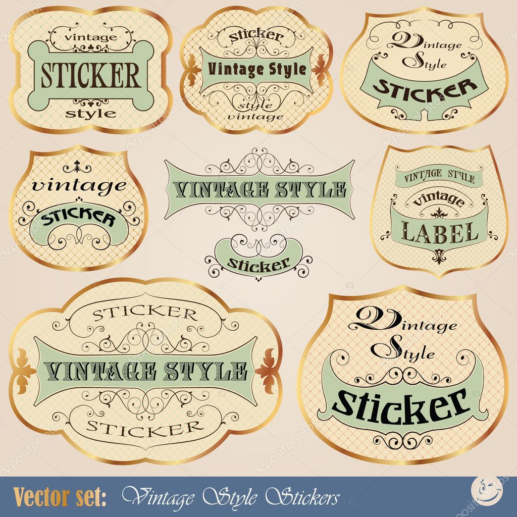 Luxury golden vintage stickers Stock Vector by ©bomg11 5682190