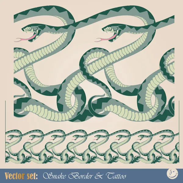 ヘビのシームレスなパターン — ストックベクタ
