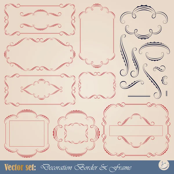 Elements and frame for decoration — Stock Vector