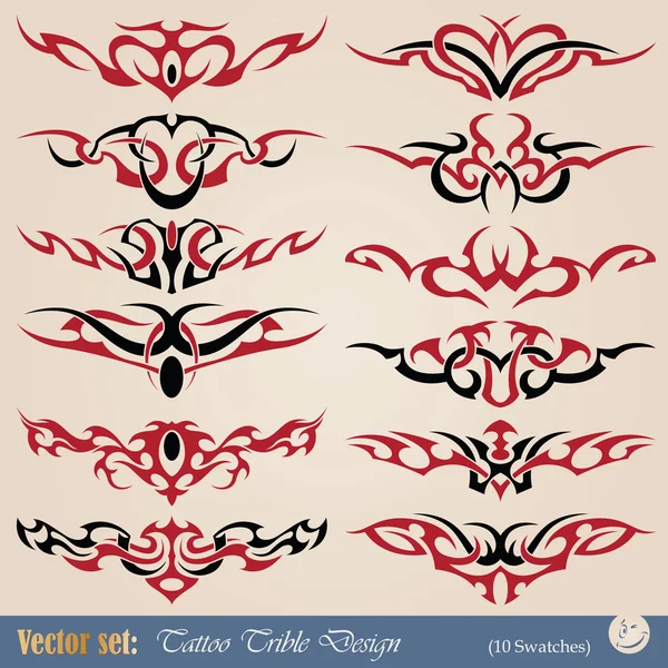 Vector conjunto tribal tatuaje — Archivo Imágenes Vectoriales