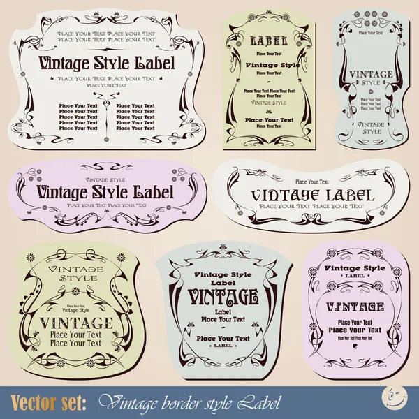 Vintage style labels on different topics — Stock Vector