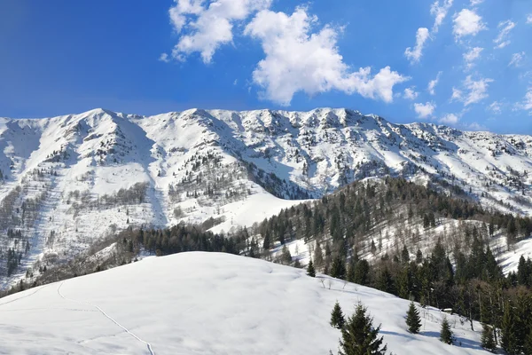 Besneeuwde berg in de winter — Stockfoto