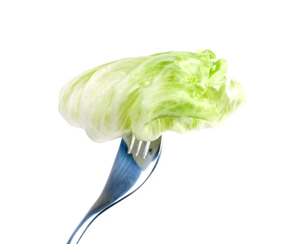 Ensalada fresca en un tenedor — Foto de Stock