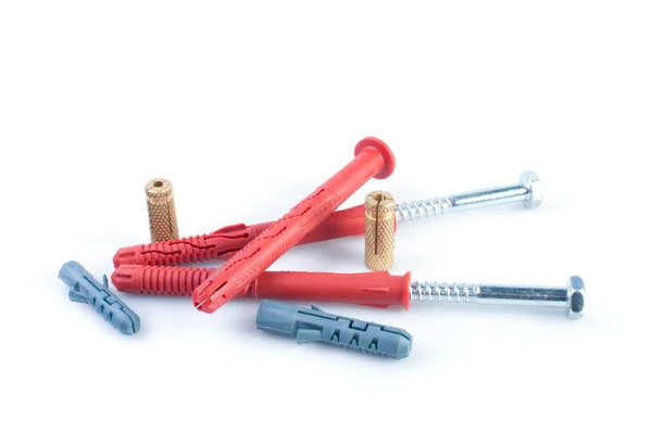 Collection of screws and dowels — Stock Photo, Image