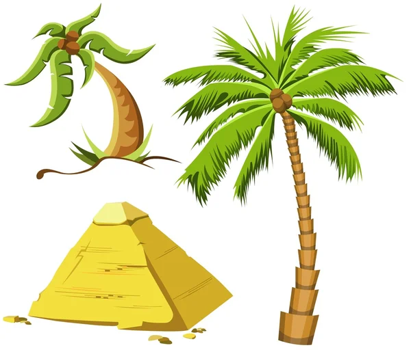 Palmen und ägyptische Pyramide — Stockfoto
