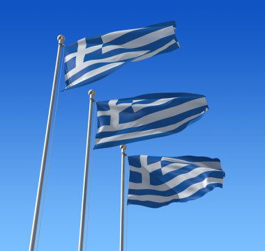 Flag of Greece against blue sky. 3d illustration. clipart