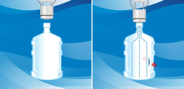 Повреждение пластиковой бутылки с водой — стоковое фото