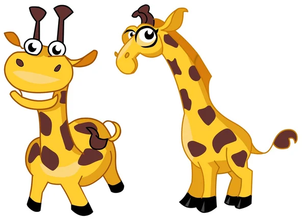 Girafas de desenhos animados — Vetor de Stock