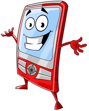 Happy mobile phone clipart