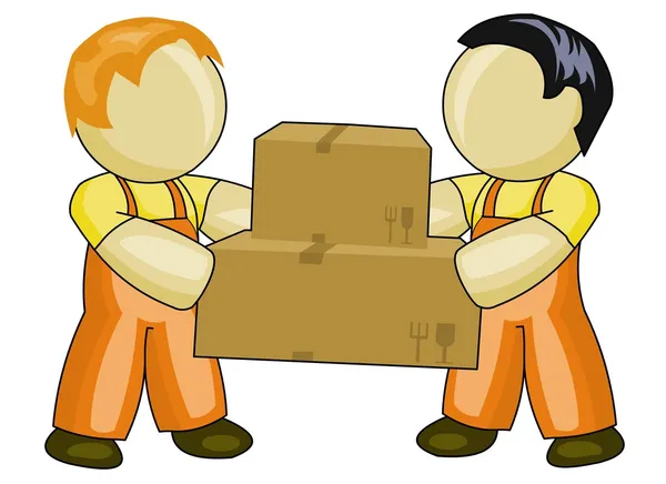 Transportando caixas de papelão — Vetor de Stock