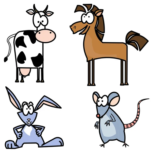 Animales de granja divertidos — Vector de stock