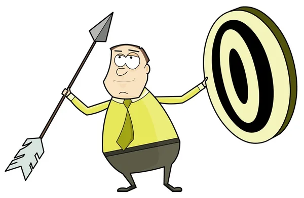 Homme d'affaires avec une flèche et une cible — Image vectorielle