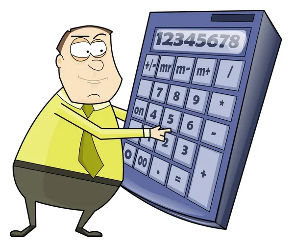 Empresário usando calculadora — Fotografia de Stock