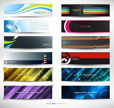 Vector abstract banners for web header clipart