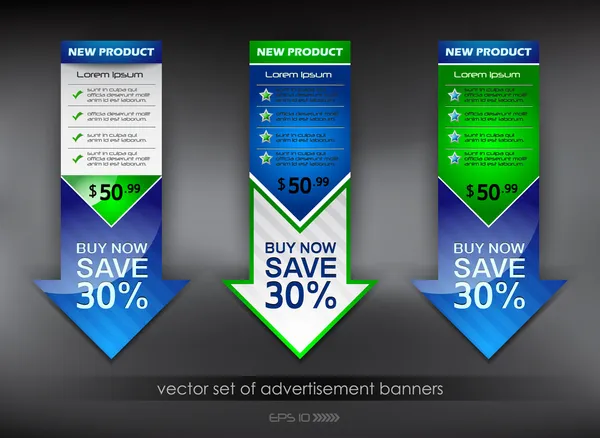 Vector set van reclame banners — Stockvector