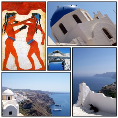 Santorini collage 02 clipart