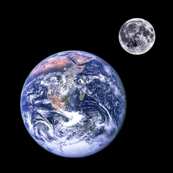 Księżyc i ziemia — Zdjęcie stockowe