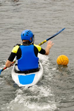 Man playing kayak polo clipart