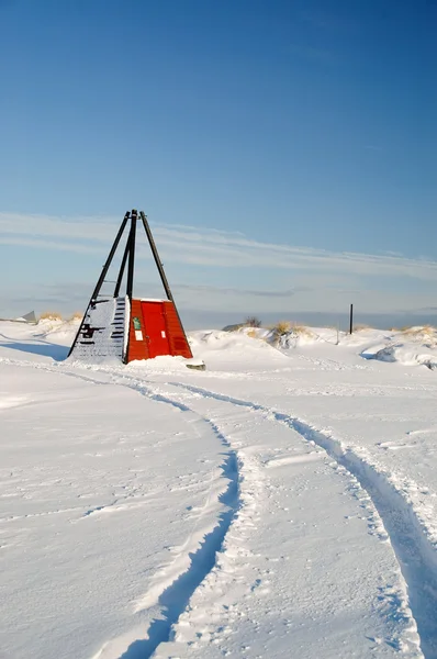 Автотрасса в снегу — стоковое фото