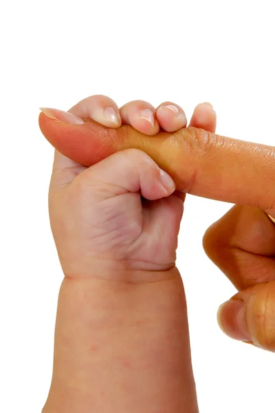 Baby holding finger — Stock Photo, Image