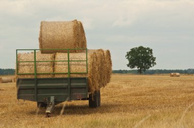 Trailer load of straw clipart