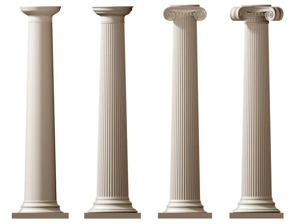 Ионные и дорийские колонны — стоковое фото
