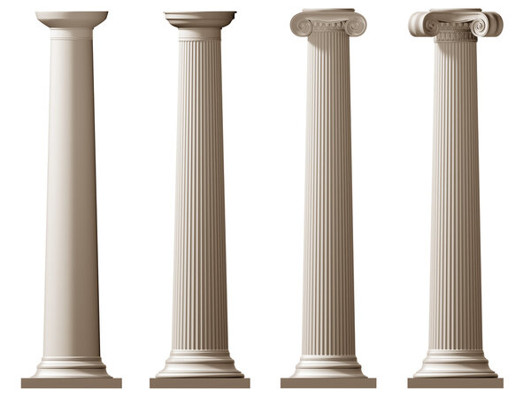 Roman Doric and Ionic columns