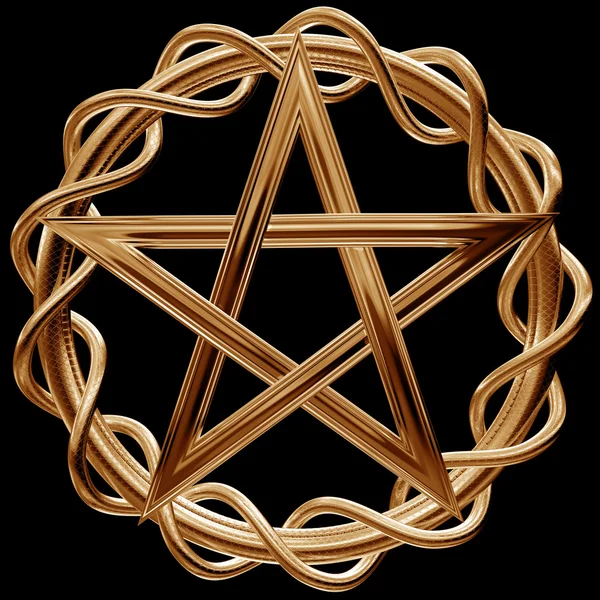 Golden pentagram — Stock Photo, Image