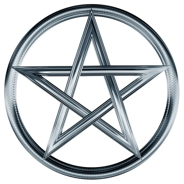 Zilveren pentagram — Stockfoto