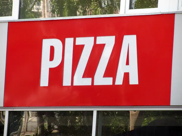 Pizza vývěsní štít — Stock fotografie