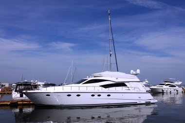 Yacht at a berth clipart