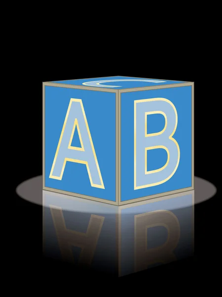 Abc brick with reflection — Stock Vector