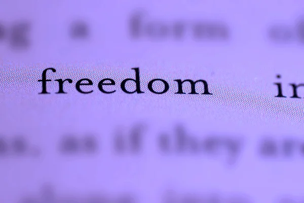 Ελευθερία λέξη στο κείμενο — Φωτογραφία Αρχείου