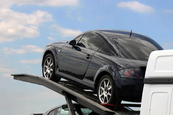 stock image Transportation of racing car