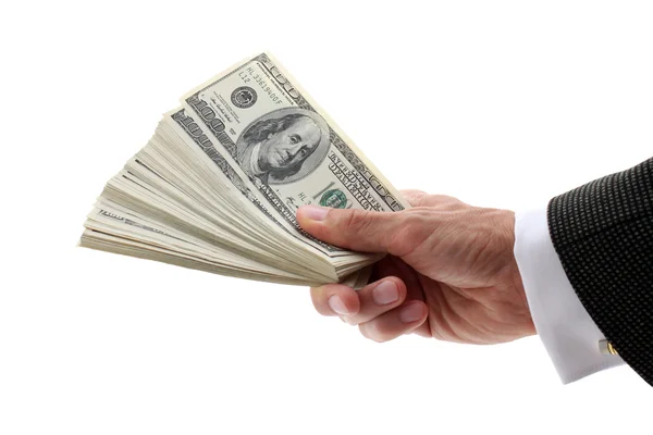 Hand holding dollars — Stock Photo, Image