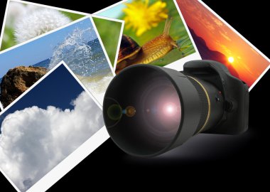 Camera over nature shots clipart