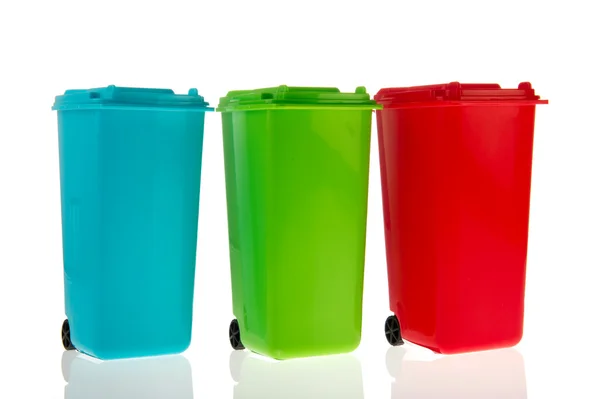 Three plastic roll containers — Stock Photo, Image