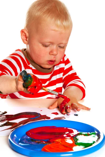 Pintura niño pequeño —  Fotos de Stock