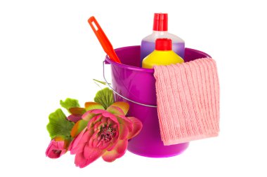 Violet bucket for cleaning clipart