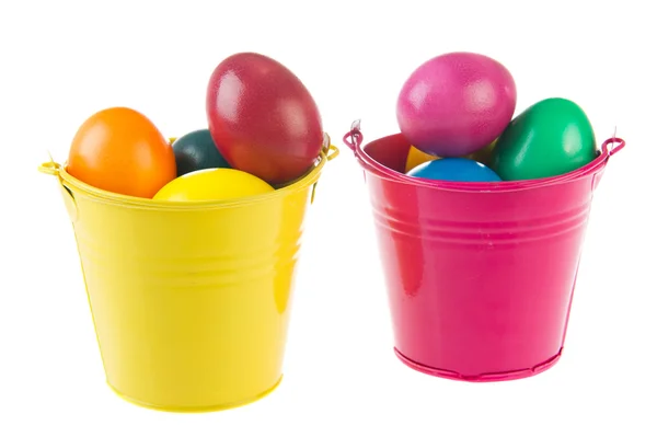 Buckets easter eggs — Stock Photo, Image