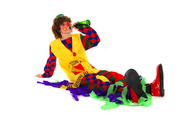 喝酒的小丑 — 图库照片