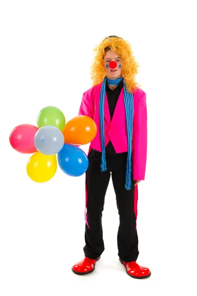 Funny clown in pink — Stock Photo, Image