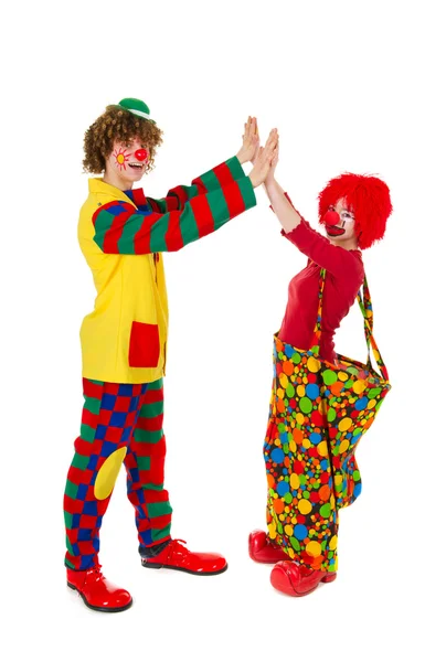 Пару funny клоуни — стокове фото